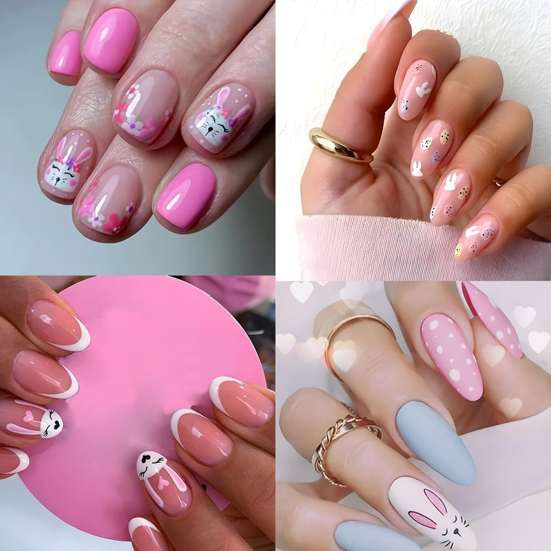 SPLOCUDU Easter Nail Stickers Cute Bunny Nail Decals 3D Self-Adhesive Easter Egg Nails Art Stickers Rabbit Flower Nail Design Kawaii Nails Supplies for Women Decoration 30 Sheets - Image 4